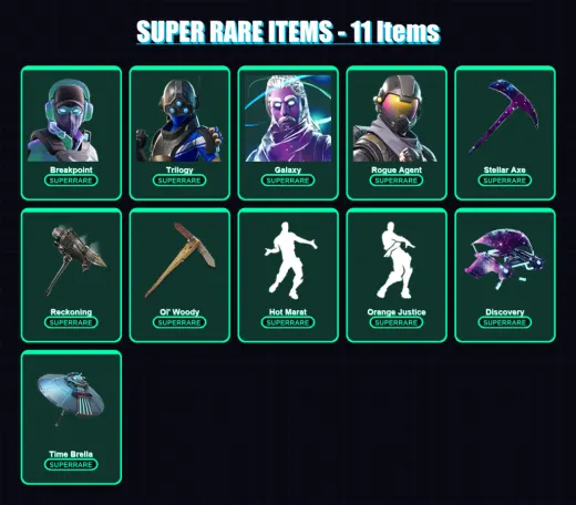 [PS4/PS5/XBOX/PC] | Breakpoint | Trilogy | Galaxy | Rogue Agent | A.I.M. | 114 skin | 131 pickaxe | 127 emote | 114 glider | Lv1760