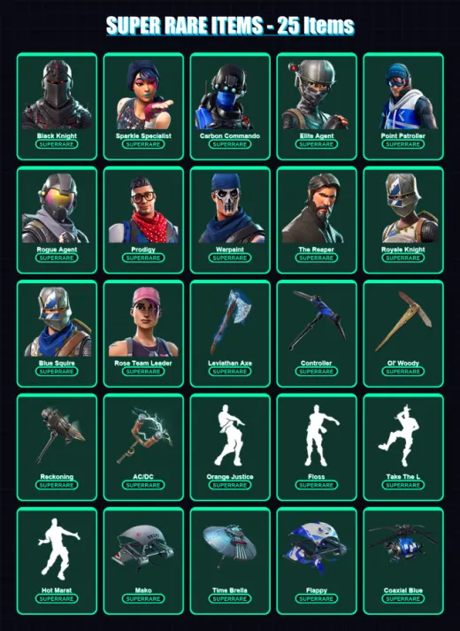 [PC/XBOX] | Black Knight | Sparkle Specialist | Carbon Commando | 109 skin | Lv2724