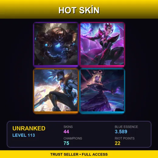EUNE | Hextech Galio | Challenger Ahri | Pulsefire Ekko | Dark Cosmic Lux | 44 Skin | 75 Champ | Lv113