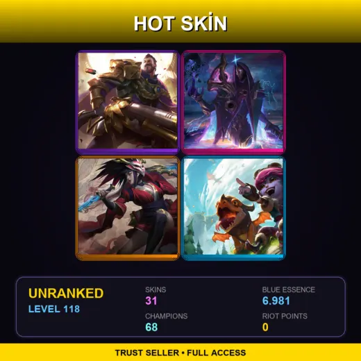 SG | Victorious Graves | Dark Cosmic Jhin | Blood Moon Akali | Dragon Trainer Tristana | 31 Skin | 68 Champ | Lv118