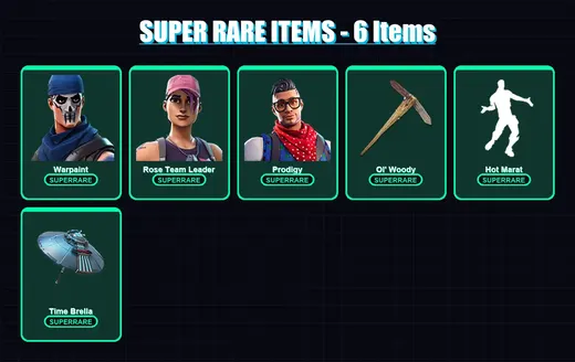 [PC/XBOX] | Warpaint | Rose Team Leader | Prodigy | Blackheart | The Foundation | 39 skin | 46 pickaxe | 43 emote | 46 glider | Lv643