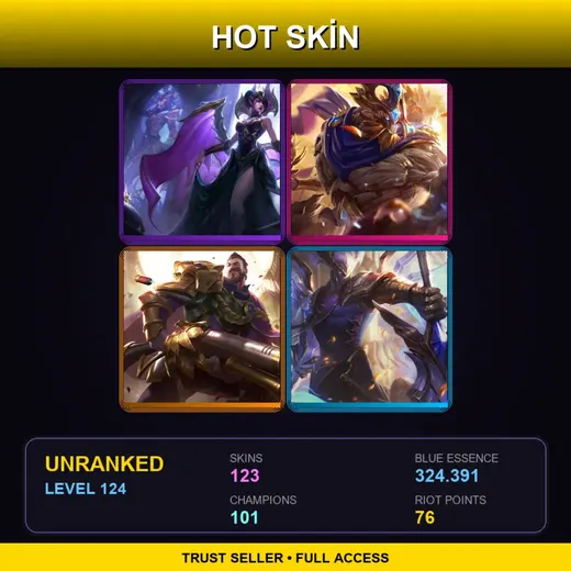 SG | Victorious Morgana | Victorious Maokai | Victorious Graves | Victorious Aatrox | 123 Skin | 101 Champ | Lv124