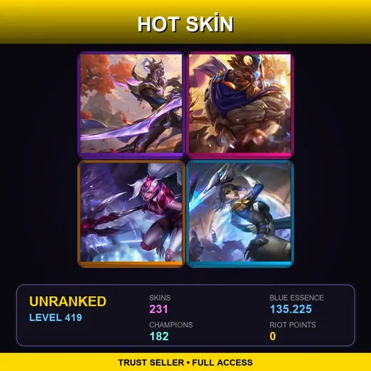 SG | Victorious Master Yi | Victorious Maokai | Challenger Nidalee | Spirit Blossom Tristana | 231 Skin | 182 Champ | Lv419
