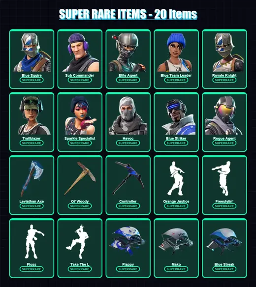[PC/XBOX/PSN] | Blue Squire | Sub Commander | Elite Agent | Blue Team Leader | Royale Knight | 82 skin | 56 pickaxe | 71 emote | 48 glider | Lv823