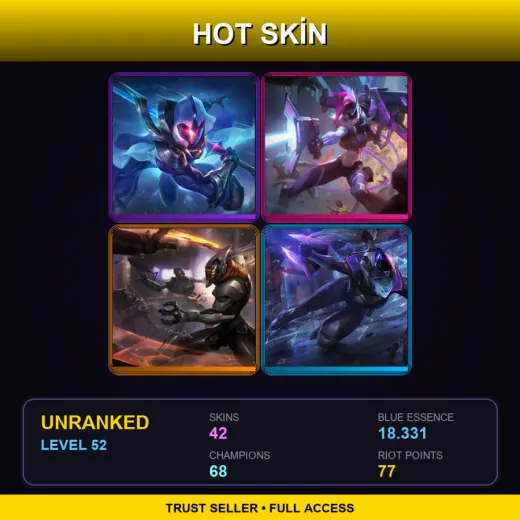 OCE | Cosmic Blade Master Yi | PROJECT: Jinx | PROJECT: Yi | PROJECT: Vayne | 42 Skin | 68 Champ | Lv52