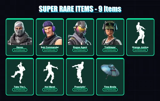 [PC/XBOX] | Havoc | Sub Commander | Rogue Agent | Trailblazer | Hybrid | 44 skin | 57 pickaxe | 50 emote | 47 glider | Lv615