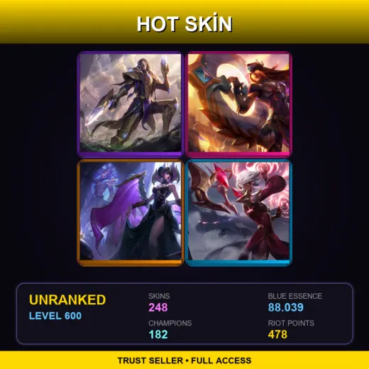 LAS | Victorious Lucian | Victorious Sivir | Victorious Morgana | Conqueror Karma | 248 Skin | 182 Champ | Lv600
