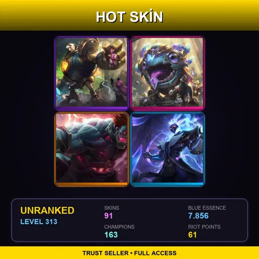 LAS | Victorious Blitzcrank | Victorious Kog'Maw | Hextech Sion | Spirit Blossom Lillia | 91 Skin | 163 Champ | Lv313