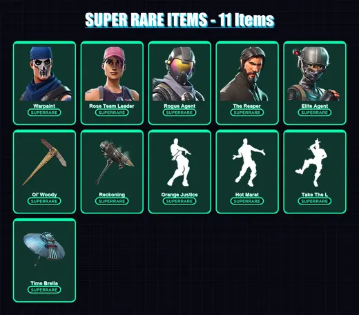 [PC/XBOX/PSN] | Warpaint | Rose Team Leader | Rogue Agent | The Reaper | Elite Agent | 45 skin | 43 pickaxe | 52 emote | 50 glider | Lv928