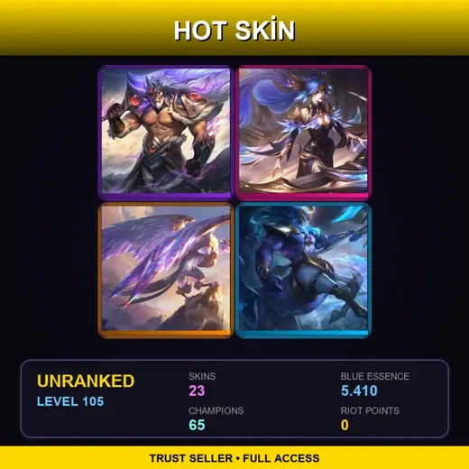 ME | Victorious Tryndamere | Victorious Sona | Victorious Anivia | Cosmic Charger Hecarim | 23 Skin | 65 Champ | Lv105