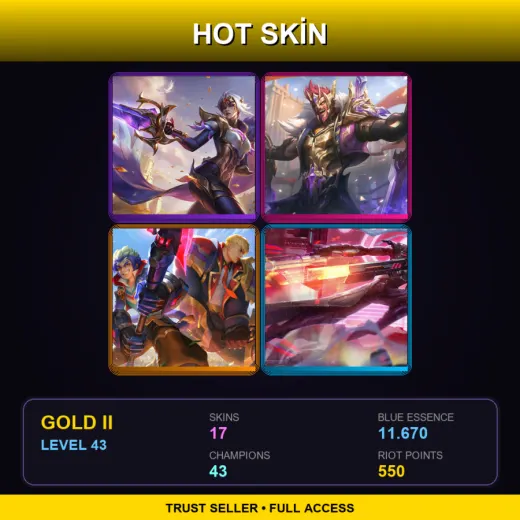 EUW | Victorious Fiora | Victorious Draven | Battle Academia Garen | PROJECT: Lucian | 17 Skin | 43 Champ | Gold II | Lv43