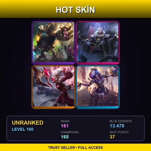 SG | Victorious Blitzcrank | Victorious Sejuani | Conqueror Karma | Victorious Orianna | 161 Skin | 165 Champ | Lv180