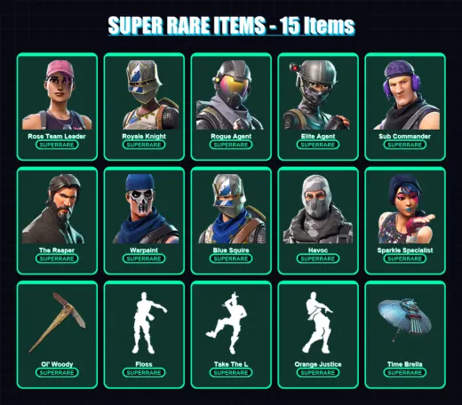 [PC/XBOX] | Rose Team Leader | Royale Knight | Rogue Agent | Elite Agent | Sub Commander | 97 skin | 81 pickaxe | 64 emote | 73 glider | Lv866