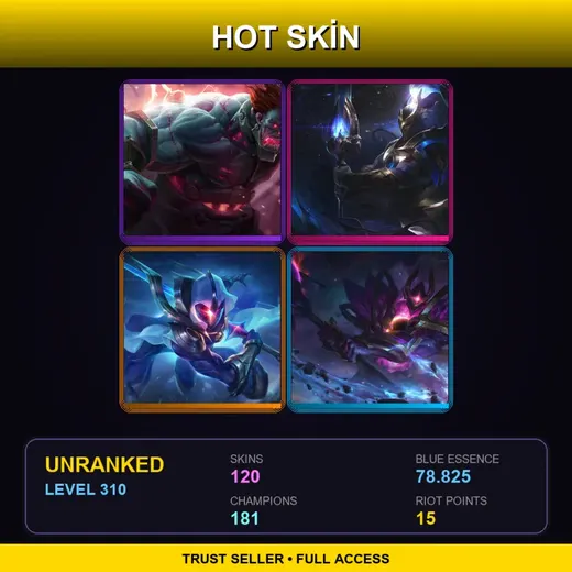 BR | Hextech Sion | Cosmic Defender Xin Zhao | Cosmic Blade Master Yi | Dark Star Mordekaiser | 120 Skin | 181 Champ | Lv310