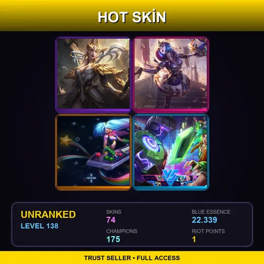 SG | Prestige Coven LeBlanc | Victorious Orianna | Spirit Blossom Darius | Cosmic Defender Xin Zhao | 74 Skin | 175 Champ | Lv138