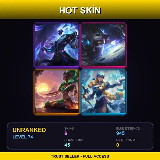 BR | Cosmic Enchantress Lulu | Pulsefire Thresh | Sun Goddess Karma | Winter Wonder Soraka | 6 Skin | 45 Champ | Lv74 — Winter Wonder Soraka