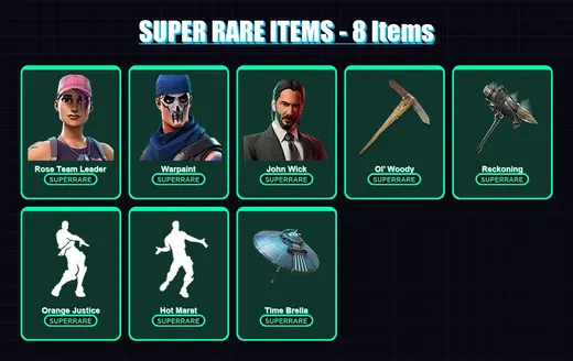 [PC/XBOX/PSN] | Rose Team Leader | Warpaint | Snake Eyes | John Wick | Drift | 70 skin | 87 pickaxe | 91 emote | 72 glider | Lv1028