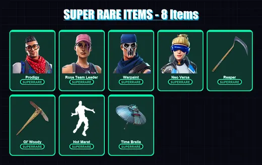 [PC/XBOX/PSN] | Prodigy | Rose Team Leader | Warpaint | Neo Versa | Eternal Knight | 64 skin | 80 pickaxe | 63 emote | 64 glider | Lv808