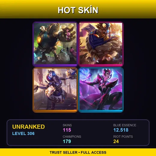 VN | Victorious Blitzcrank | Victorious Maokai | Victorious Orianna | Challenger Ahri | 115 Skin | 179 Champ | Lv306