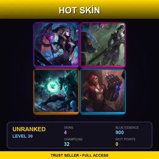 TR | Dragon Sorceress Zyra | Arcane Enforcer Caitlyn | Zombie Ryze | Arcane Undercity Vi | 4 Skin | 32 Champ | Lv30