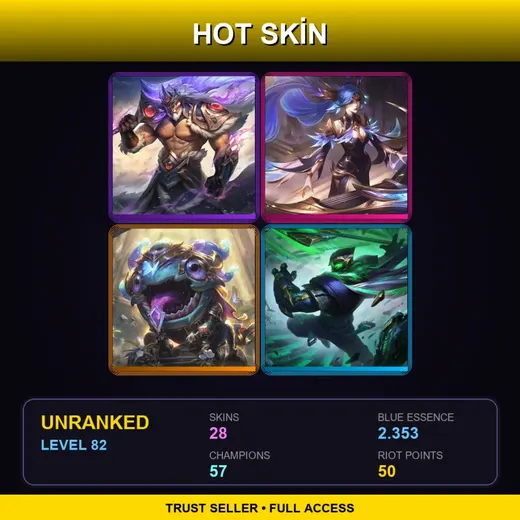ME | Victorious Tryndamere | Victorious Sona | Victorious Kog'Maw | Conqueror Jax | 28 Skin | 57 Champ | Lv82