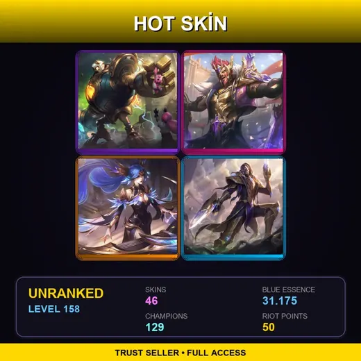 LAS | Victorious Blitzcrank | Victorious Draven | Victorious Sona | Victorious Lucian | 46 Skin | 129 Champ | Lv158