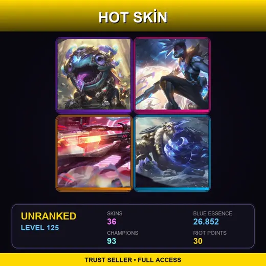 LAN | Victorious Kog'Maw | Pulsefire Ekko | PROJECT: Lucian | Duality Dragon Volibear | 36 Skin | 93 Champ | Lv125
