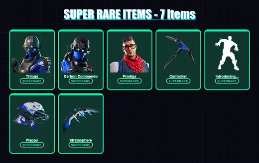 [PC/XBOX/PSN] | Trilogy | Carbon Commando | Prodigy | Wolverine | Groot | 16 skin | 34 pickaxe | 35 emote | 34 glider | Lv678