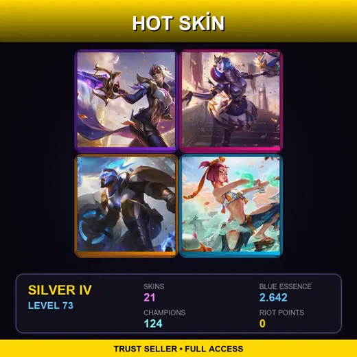 LAS | Victorious Fiora | Victorious Orianna | Pulsefire Pantheon | Spirit Blossom Springs Yunara | 21 Skin | 124 Champ | Silver IV | Lv73