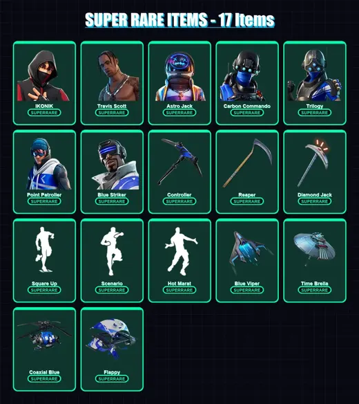 [PC/XBOX/PSN] | IKONIK | Travis Scott | Astro Jack | Carbon Commando | Trilogy | 136 skin | 111 pickaxe | 97 emote | 98 glider | Lv1576