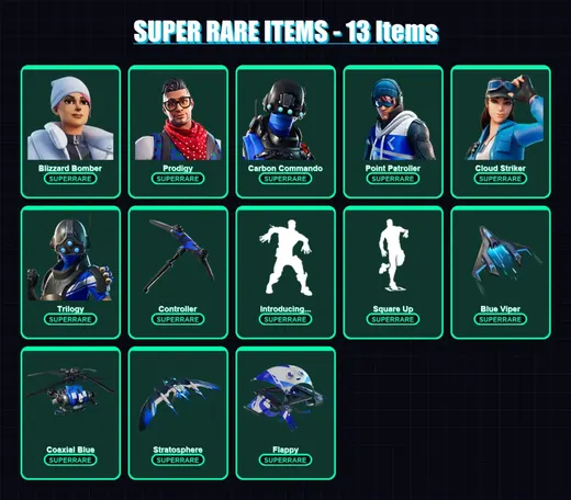 [PS4/PS5/PC] | Blizzard Bomber | Prodigy | Carbon Commando | Point Patroller | Cloud Striker | 7 skin | 10 pickaxe | 9 emote | 11 glider | Lv104 — Game account