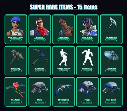 [PC/XBOX] | Blue Team Leader | Prodigy | Travis Scott | Blue Striker | Rox | 102 skin | 116 pickaxe | 103 emote | 127 glider | Lv1649