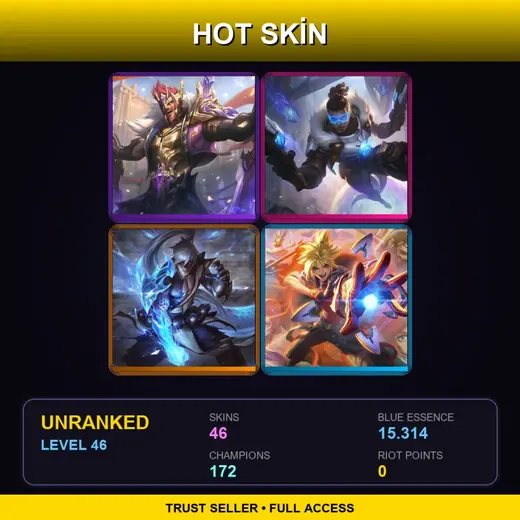 VN | Victorious Draven | Battle Academia Ezreal | Star Guardian Kai'Sa | PROJECT: Mordekaiser | 46 Skin | 172 Champ | Lv46 — Mythmaker Galio
