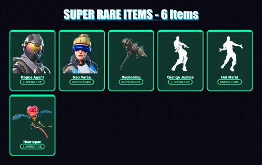 [PC/XBOX/PSN] | Rogue Agent | Neo Versa | Zenith | Ultima Knight | Singularity | 121 skin | 141 pickaxe | 129 emote | 127 glider | Lv1460