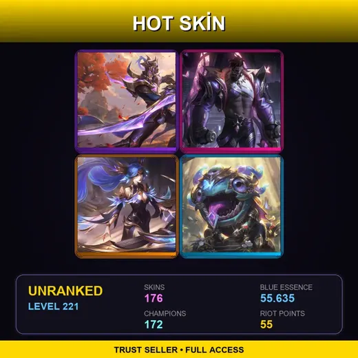 BR | Victorious Master Yi | Prestige Empyrean K'Sante | Victorious Sona | Victorious Kog'Maw | 176 Skin | 172 Champ | Lv221
