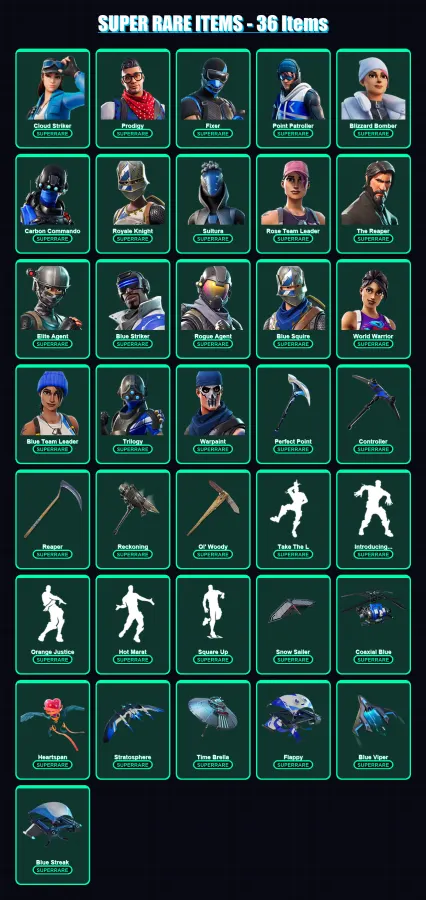 [PS4/PS5/XBOX/PC] | Cloud Striker | Prodigy | Fixer | Point Patroller | Blizzard Bomber | 187 skin | 188 pickaxe | 151 emote | 175 glider | Lv2064 — Game account