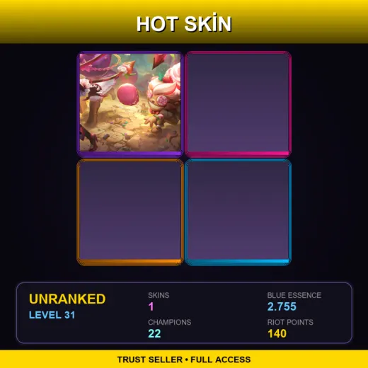 TR | Sugar Rush Ziggs | 1 Skin | 22 Champ | Lv31