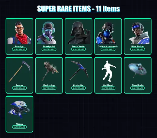 [PS4/PS5/XBOX/PC] | Prodigy | Breakpoint | Darth Vader | Carbon Commando | Blue Striker | 154 skin | 182 pickaxe | 138 emote | 171 glider | Lv2298