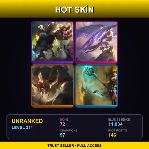 LAS | Victorious Blitzcrank | Victorious Anivia | Conqueror Alistar | Hextech Janna | 72 Skin | 97 Champ | Lv211