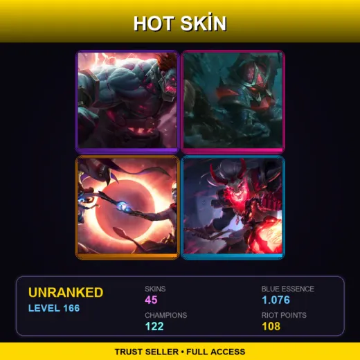 EUW | Hextech Sion | Conqueror Nautilus | Cosmic Dawn Rakan | Blood Moon Thresh | 45 Skin | 122 Champ | Lv166