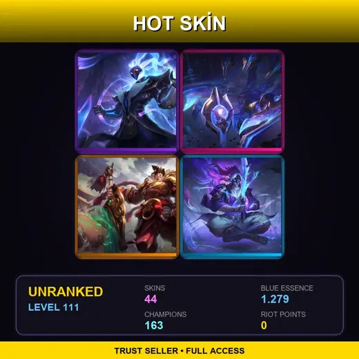 SG | Spirit Blossom Master Yi | High Noon Mordekaiser | High Noon Twitch | Elderwood Veigar | 44 Skin | 163 Champ | Lv111