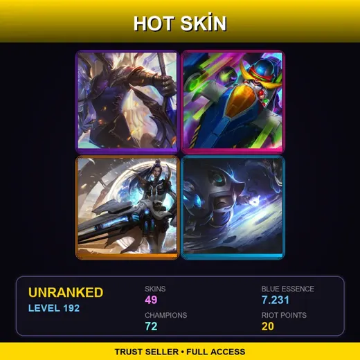 LAN | Victorious Aatrox | Cosmic Enchantress Lulu | Arcade Corki | Pulsefire Caitlyn | 49 Skin | 72 Champ | Lv192