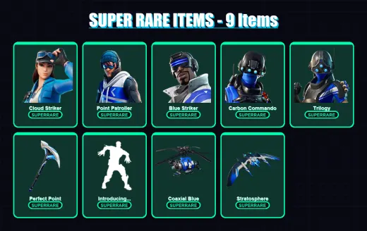 [PC/XBOX] | Cloud Striker | Point Patroller | Blue Striker | Carbon Commando | Trilogy | 5 skin | 4 pickaxe | 3 emote | 7 glider | Lv69