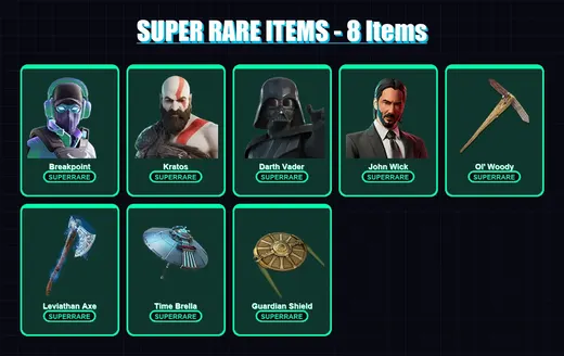 [PS4/PS5/PC] | Breakpoint | Kratos | Darth Vader | John Wick | Snap | 343 skin | 395 pickaxe | 290 emote | 288 glider | Lv4614