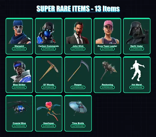 [PS4/PS5/XBOX/PC] | Warpaint | Carbon Commando | John Wick | Rose Team Leader | Darth Vader | 213 skin | 202 pickaxe | 201 emote | 192 glider | Lv30 — Game account