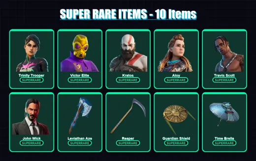 [PC/XBOX/PSN] | Trinity Trooper | Victor Elite | Kratos | Aloy | Travis Scott | 324 skin | 198 pickaxe | 162 emote | 138 glider | Lv2355