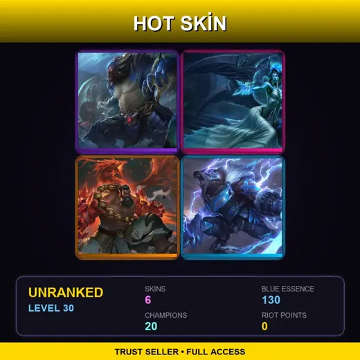 LAS | Dragon Oracle Udyr | Ghost Bride Morgana | Spirit Guard Udyr | Runeguard Volibear | 6 Skin | 20 Champ | Lv30 — Spirit Guard Udyr