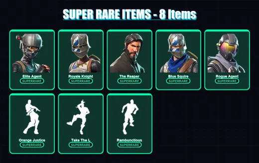 [PC/XBOX/PSN] | Elite Agent | Royale Knight | The Reaper | Blue Squire | Rogue Agent | 35 skin | 56 pickaxe | 50 emote | 57 glider | Lv1012
