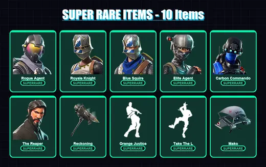 [SWITCH/XBOX/PC] | Rogue Agent | Royale Knight | Blue Squire | Elite Agent | Carbon Commando | 81 skin | 108 pickaxe | 91 emote | 107 glider | Lv152