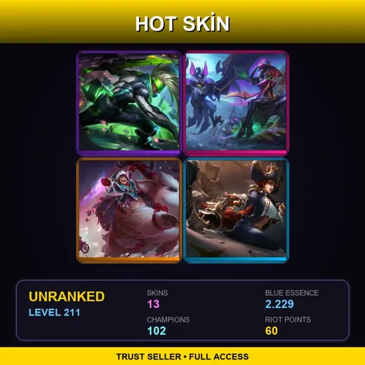 LAS | PROJECT: Ekko | Bewitching Senna | Workshop Nunu & Willump | Waterloo Miss Fortune | 13 Skin | 102 Champ | Lv211 — Waterloo Miss Fortune